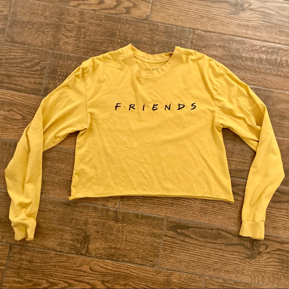 Yellow cropped Friends Shirt